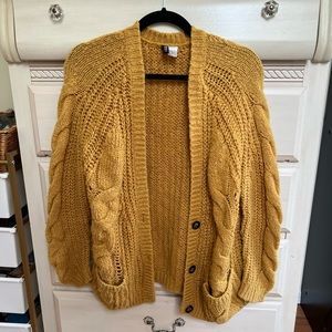 Plush yellow cardigan